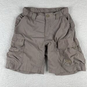 The North Face Cargo Shorts Boys Small Gray Elastic Waist Outdoor Hiking Fishing